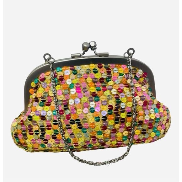 Sequin Multicolored Clutch - Picture 1 of 5